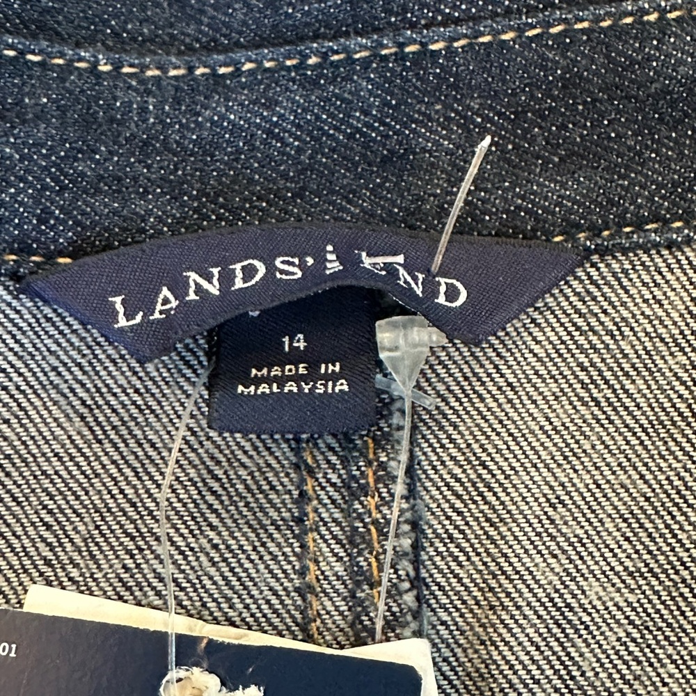 Land’s End Double Breasted fitted denim blazer jacket new without tags size 14 - Picture 11 of 15